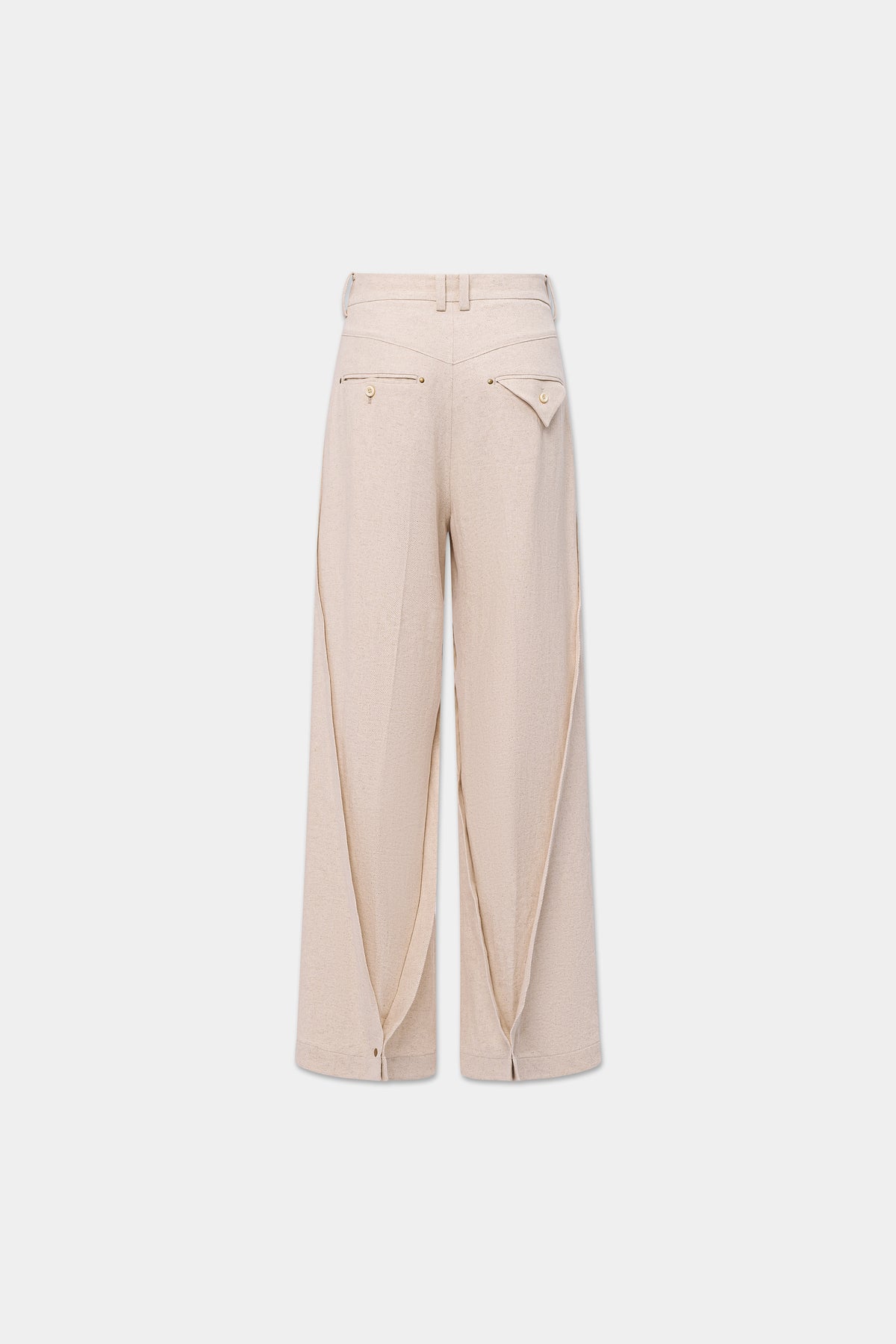 LINEN MONO ORIGAMI TROUSERS in raw linen