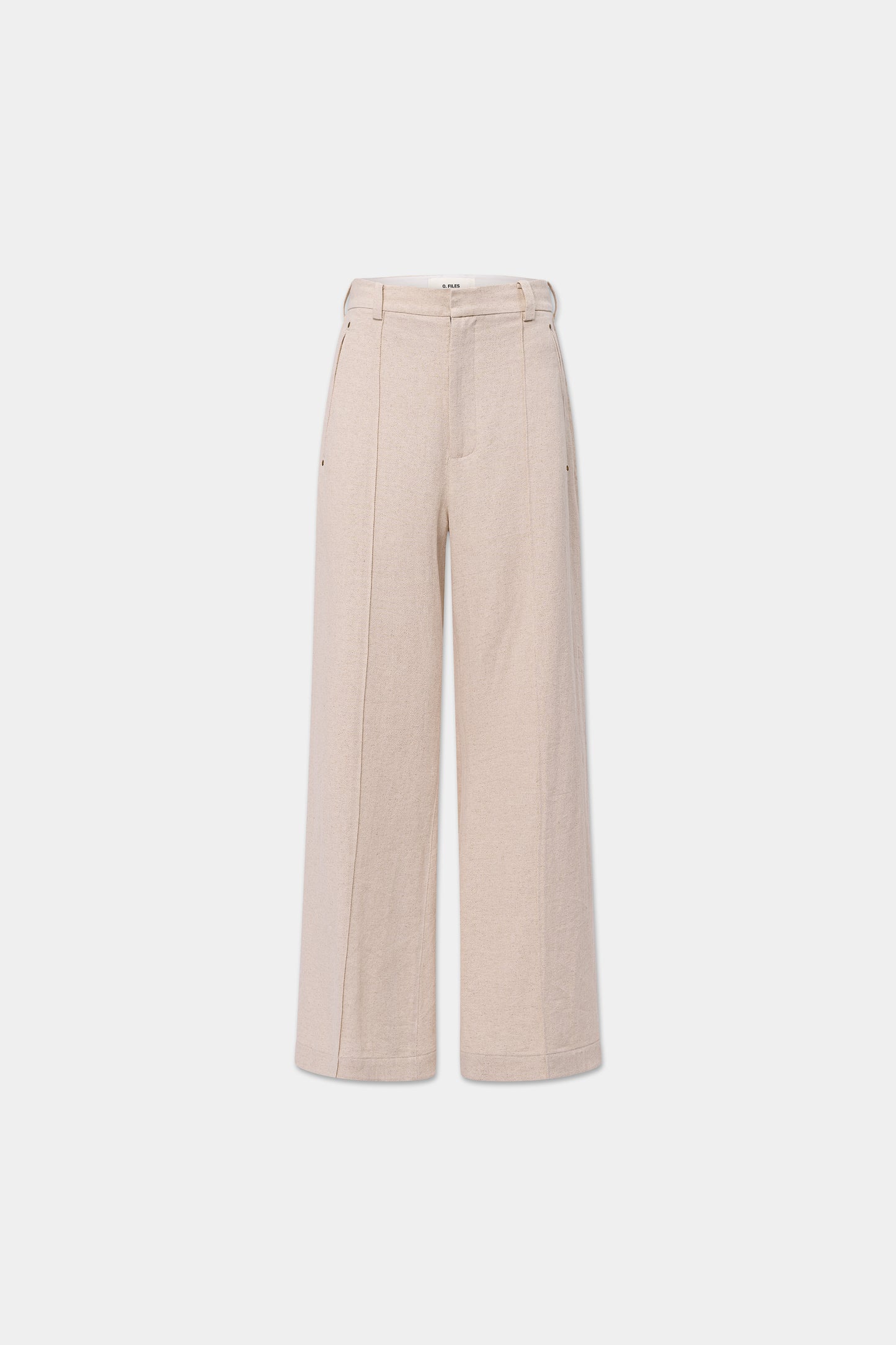 LINEN MONO ORIGAMI TROUSERS in raw linen