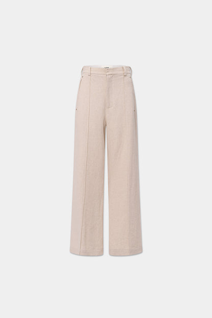 LINEN MONO ORIGAMI TROUSERS in raw linen