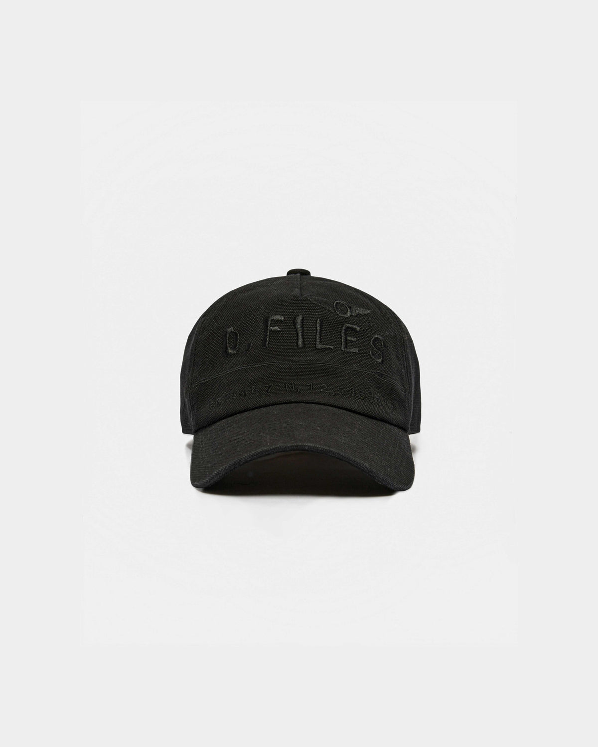 HEAVY CANVAS NEEDLE BASEBALL HAT (JET BLACK)