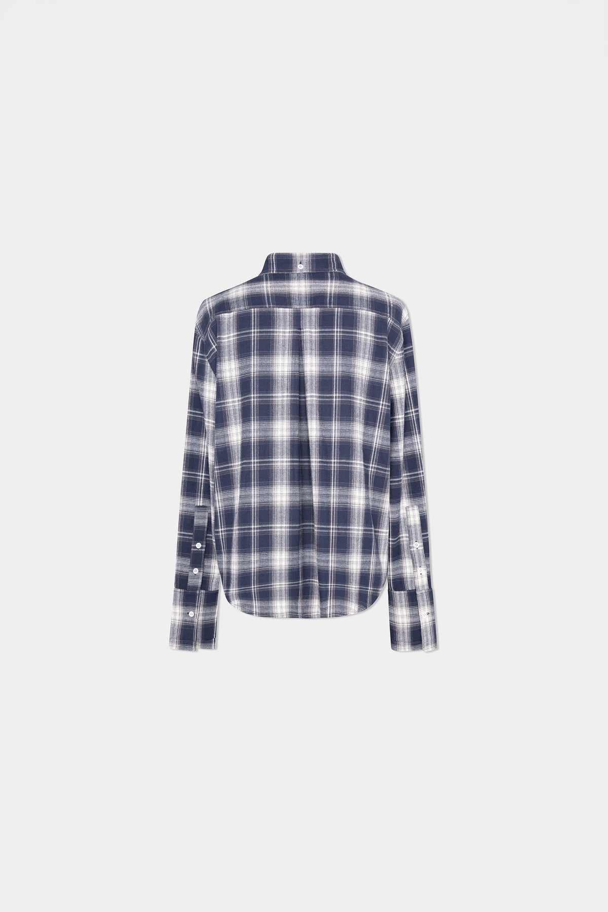 CHECKER FLANNEL SHIRT in midnight blue/cream