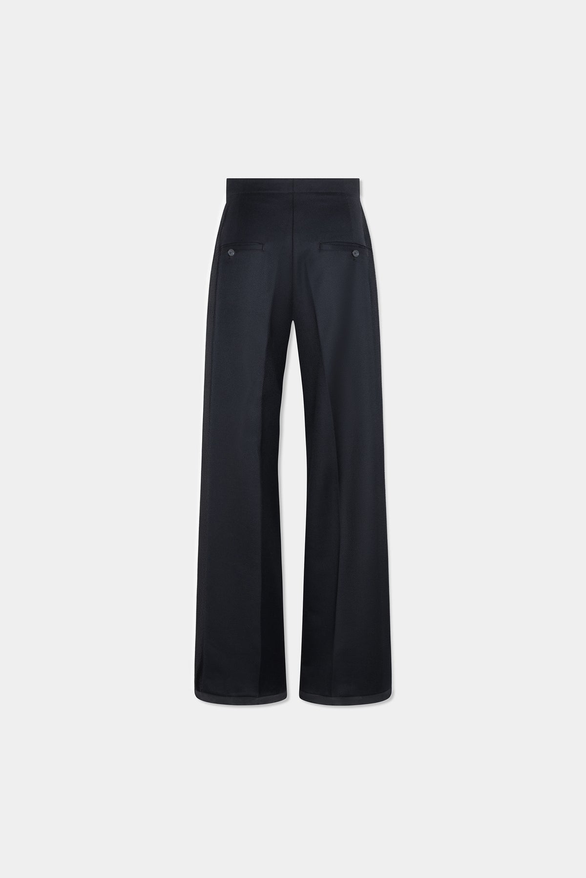 OPEN-HEM TUXEDO TROUSERS in black