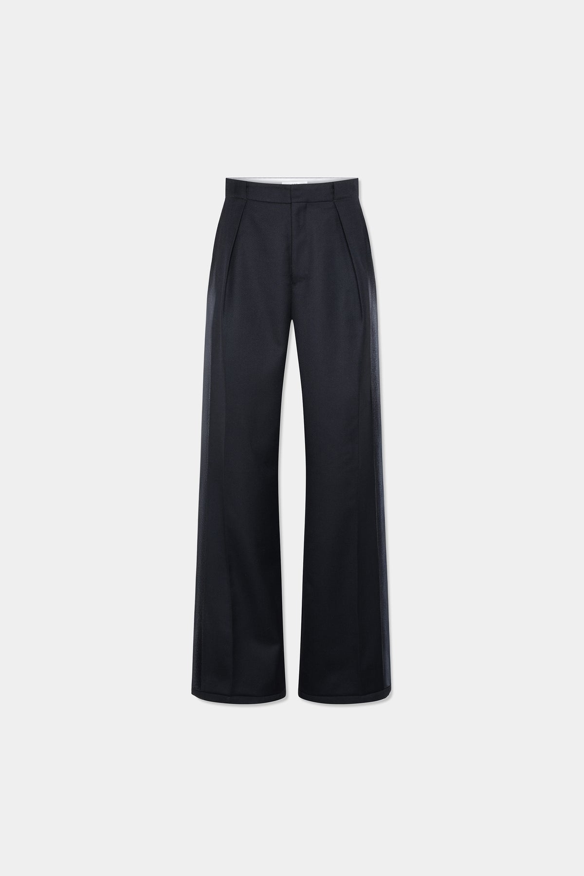 OPEN-HEM TUXEDO TROUSERS in black