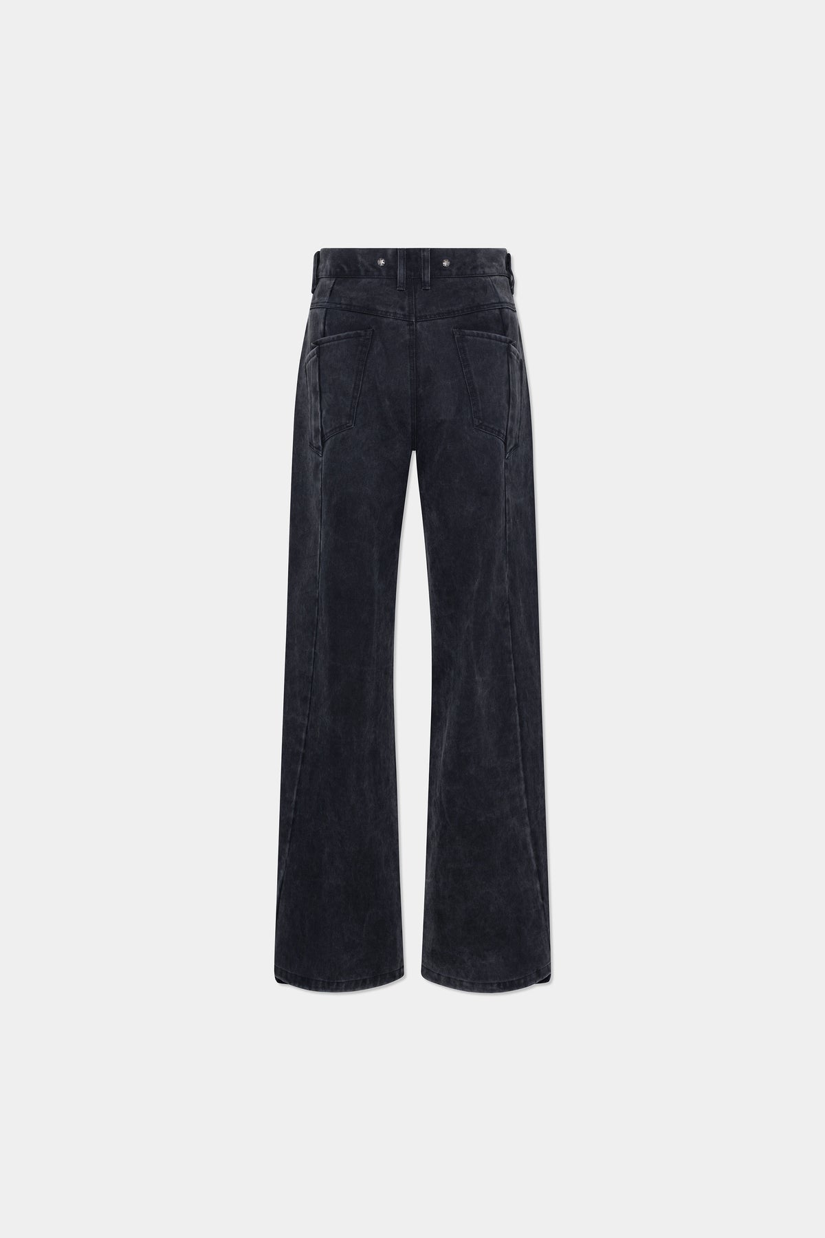 TWISTED COTTON TROUSERS in faded black