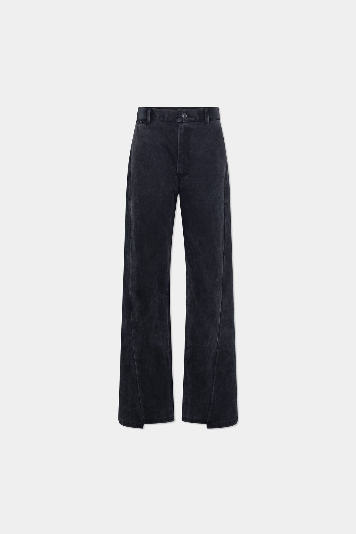 TWISTED COTTON TROUSERS in faded black