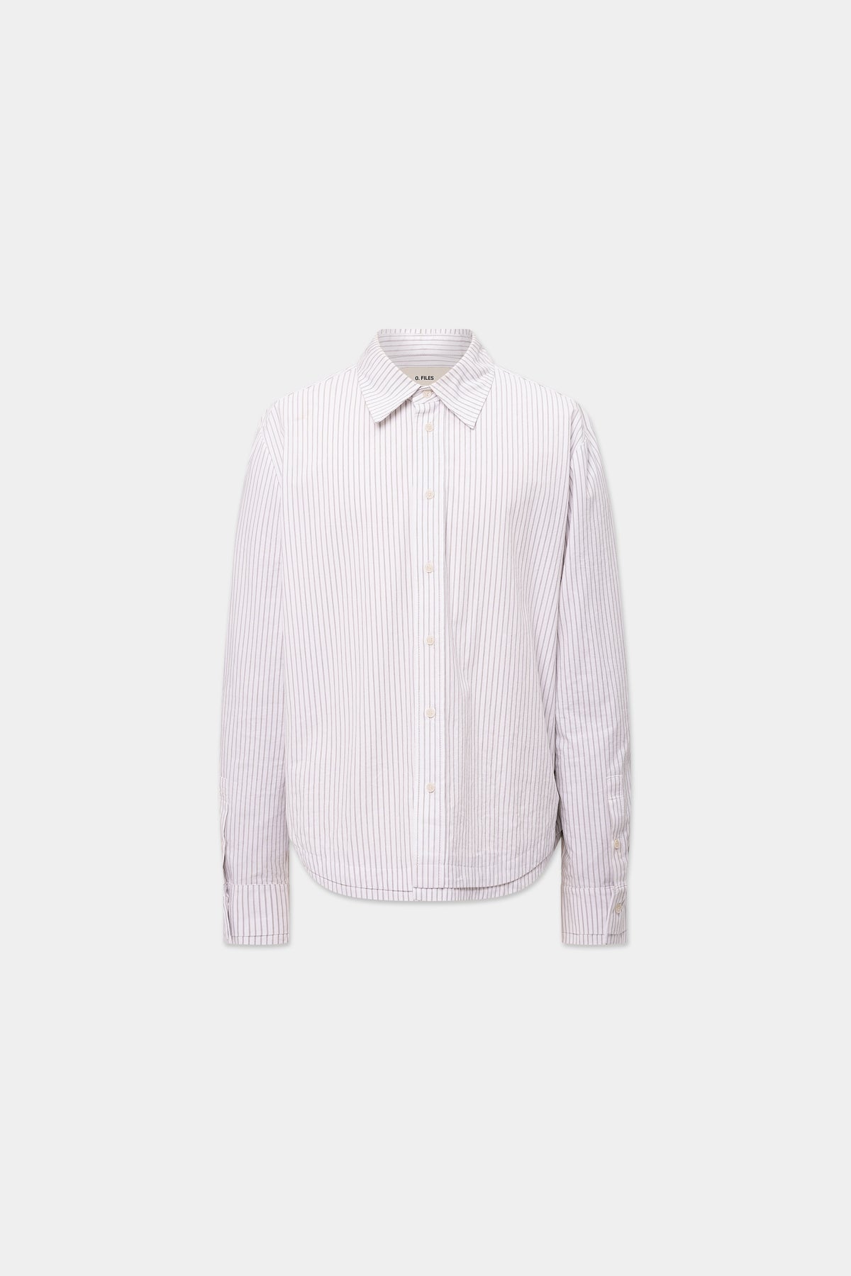 DOUBLE-HEM PINSTRIPE SHIRT in white/macchiato