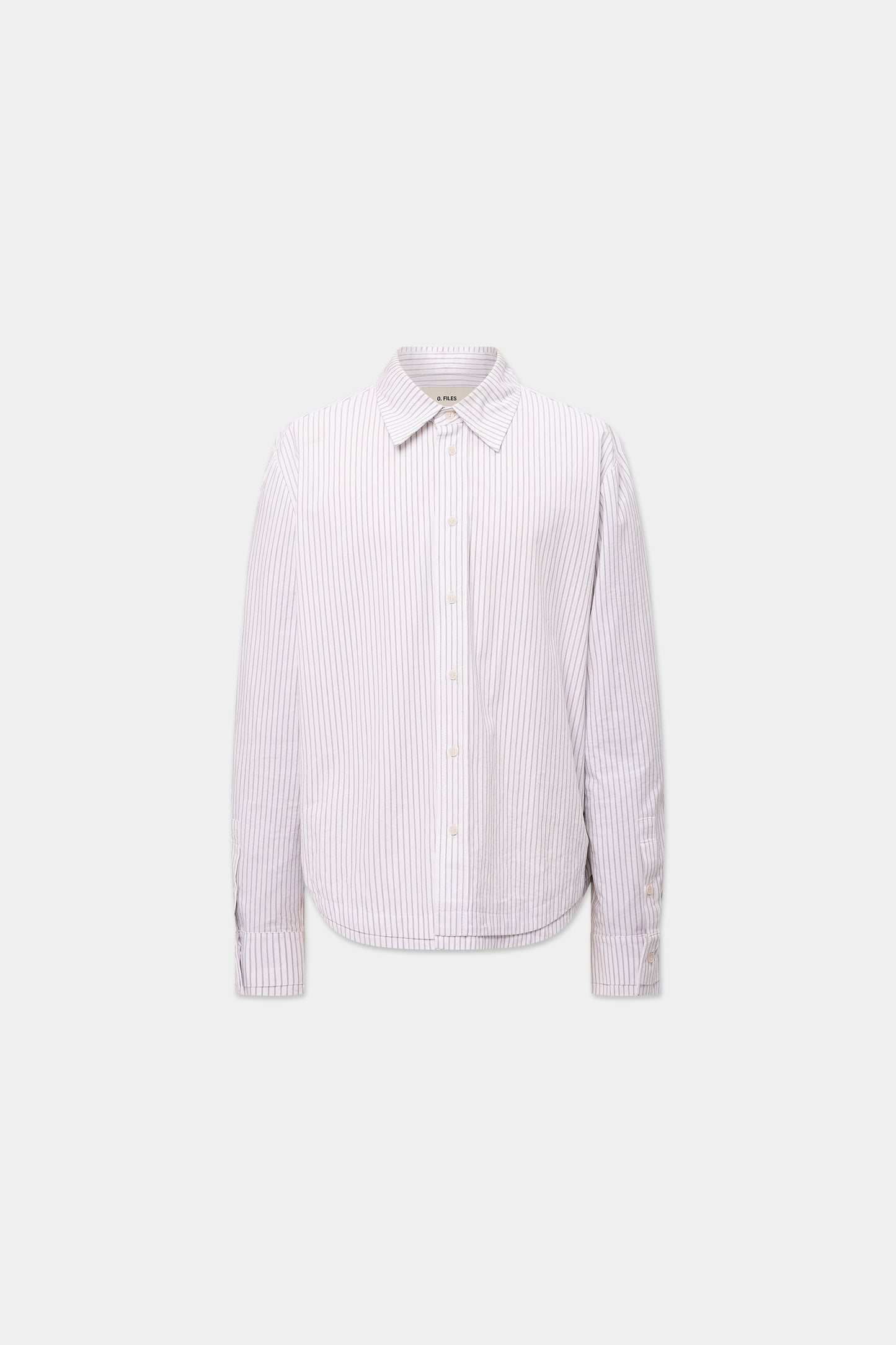 DOUBLE-HEM PINSTRIPE SHIRT in white/macchiato