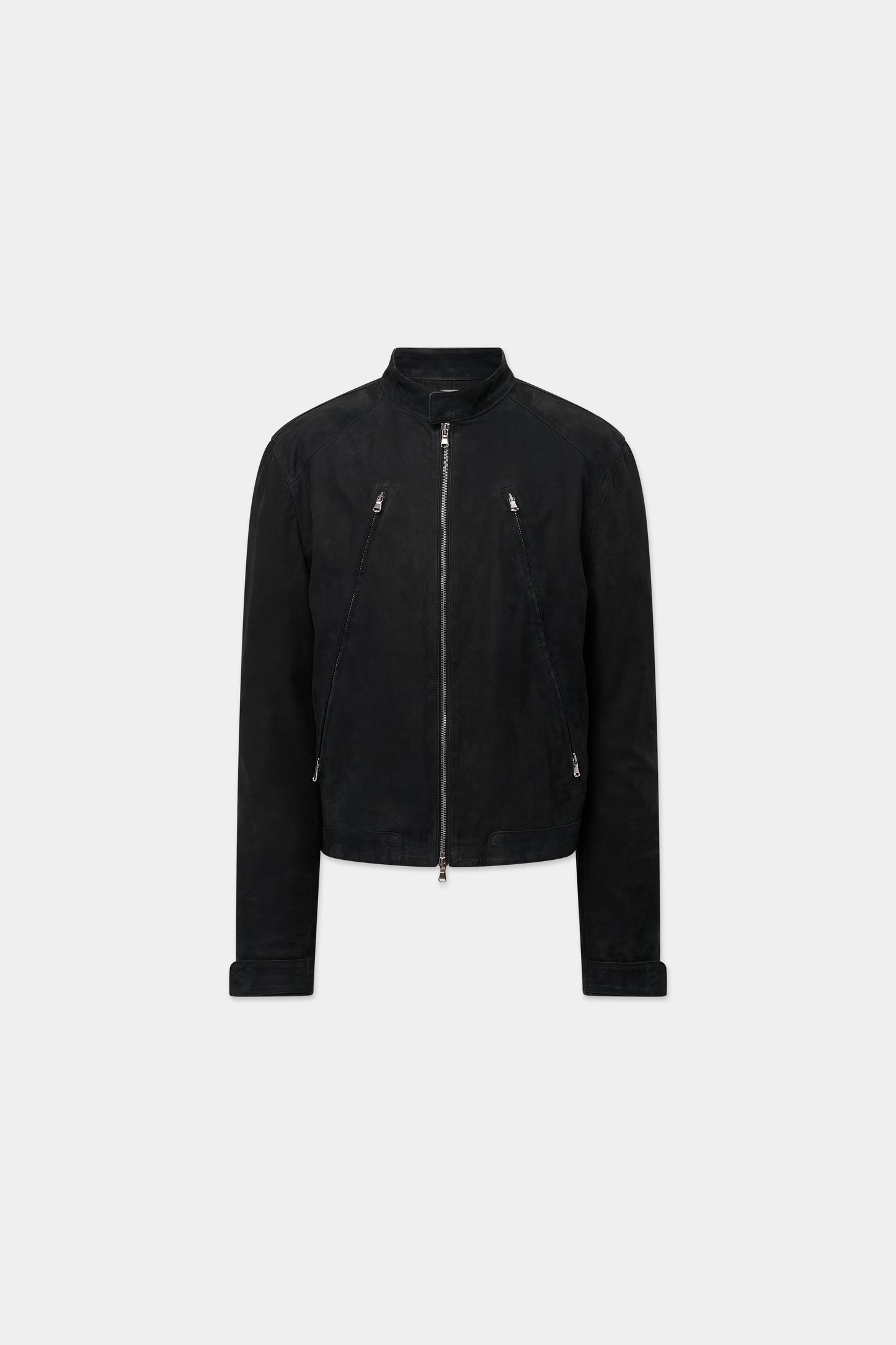 AGED RACER SUEDE LEATHER JACKET in black