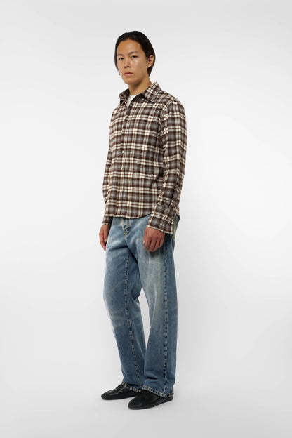 CHECKER FLANNEL SHIRT in sahara
