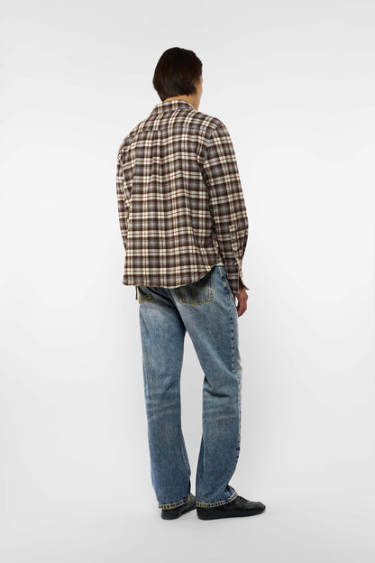 CHECKER FLANNEL SHIRT in sahara