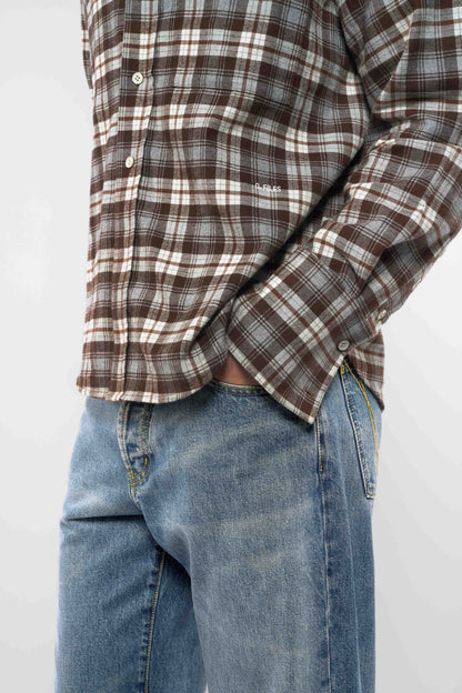 CHECKER FLANNEL SHIRT in sahara