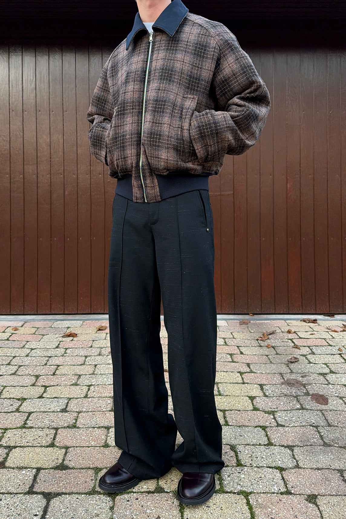 REVERSIBLE BLOUSON JACKET in midnight/checker