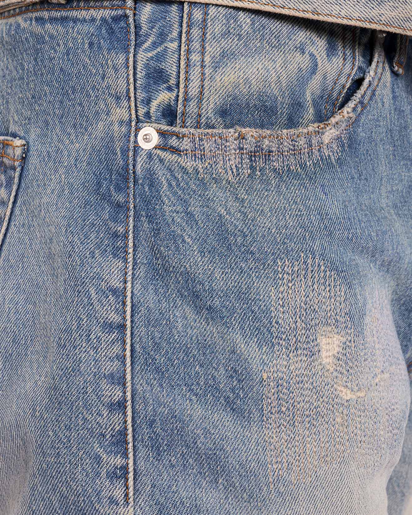 VINTAGE INDIGO REPAIR DENIM JEANS