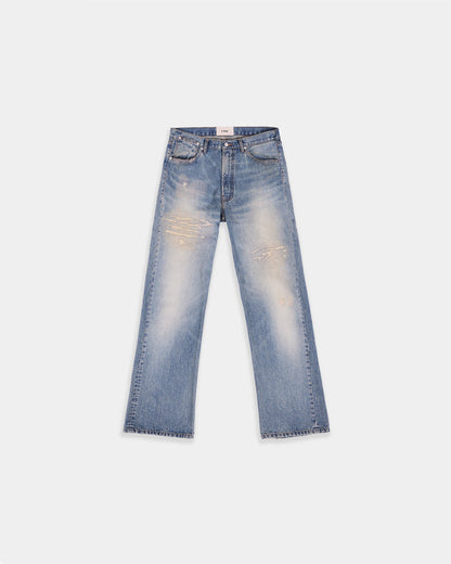 VINTAGE INDIGO REPAIR DENIM JEANS