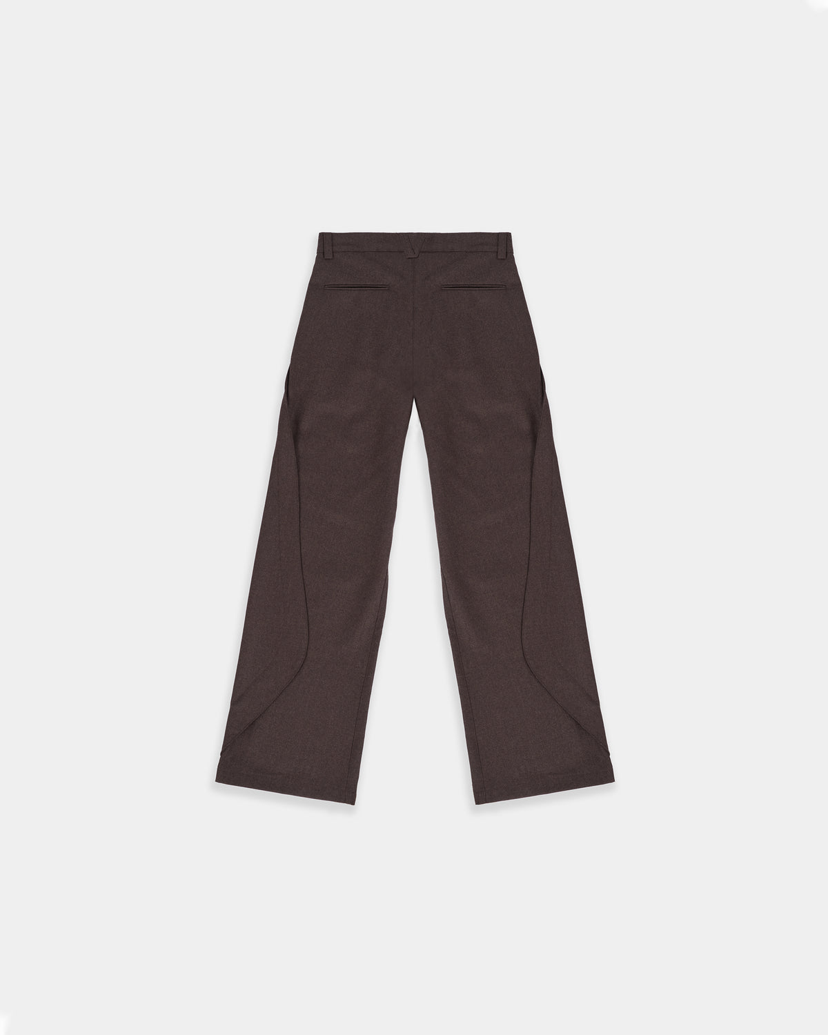 ORIGAMI WOOL TROUSERS (CHESTNUT)