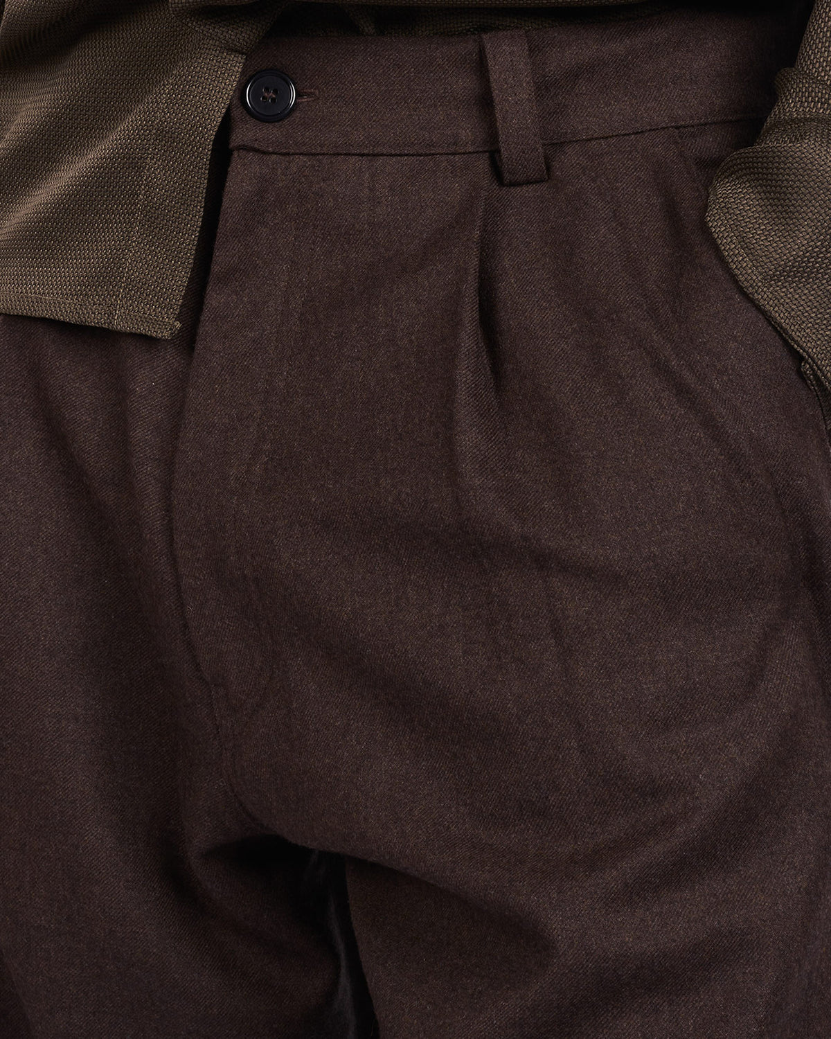 ORIGAMI WOOL TROUSERS (CHESTNUT)