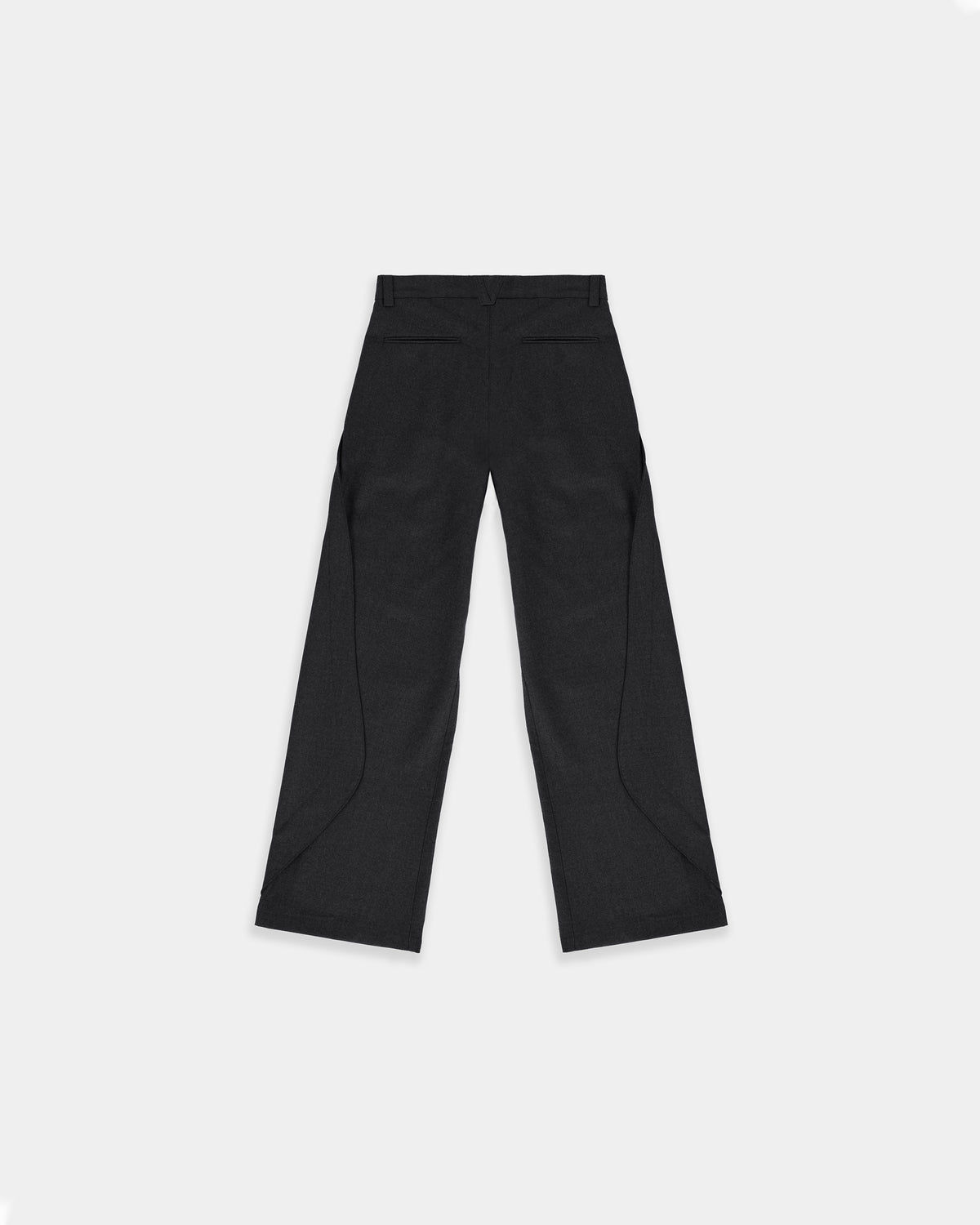 ORIGAMI WOOL TROUSERS (CHARCOAL BLACK)