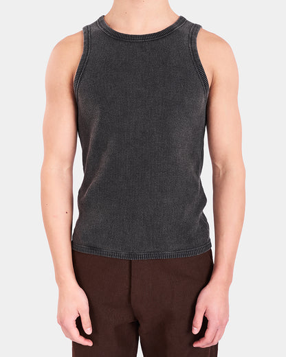 WAFFLE TANK TOP (MUD GREY)