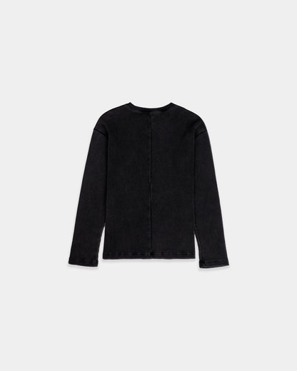 WAFFLE THERMAL CREWNECK (VINTAGE BLACK)