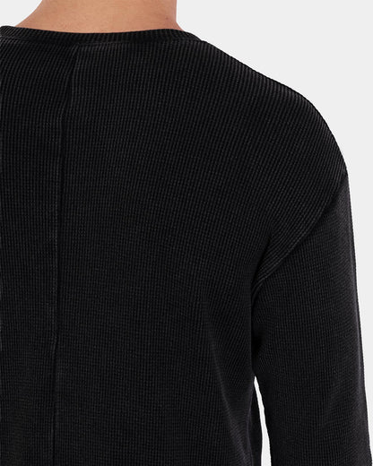 WAFFLE THERMAL CREWNECK (VINTAGE BLACK)