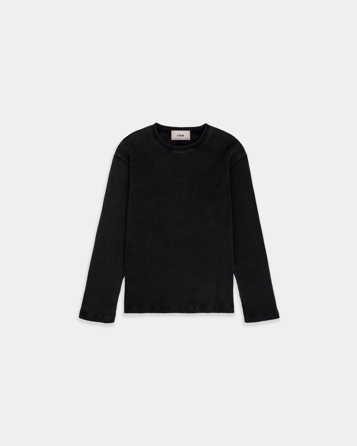 WAFFLE THERMAL CREWNECK (VINTAGE BLACK)