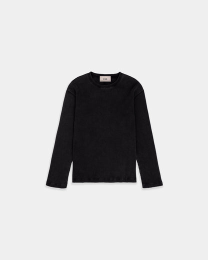 WAFFLE THERMAL CREWNECK (VINTAGE BLACK)