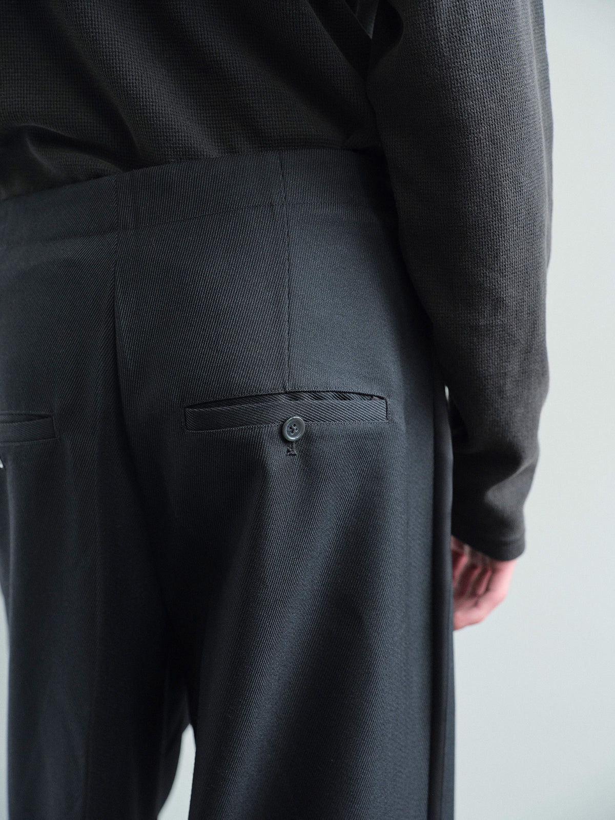 OPEN-HEM TUXEDO TROUSERS in black