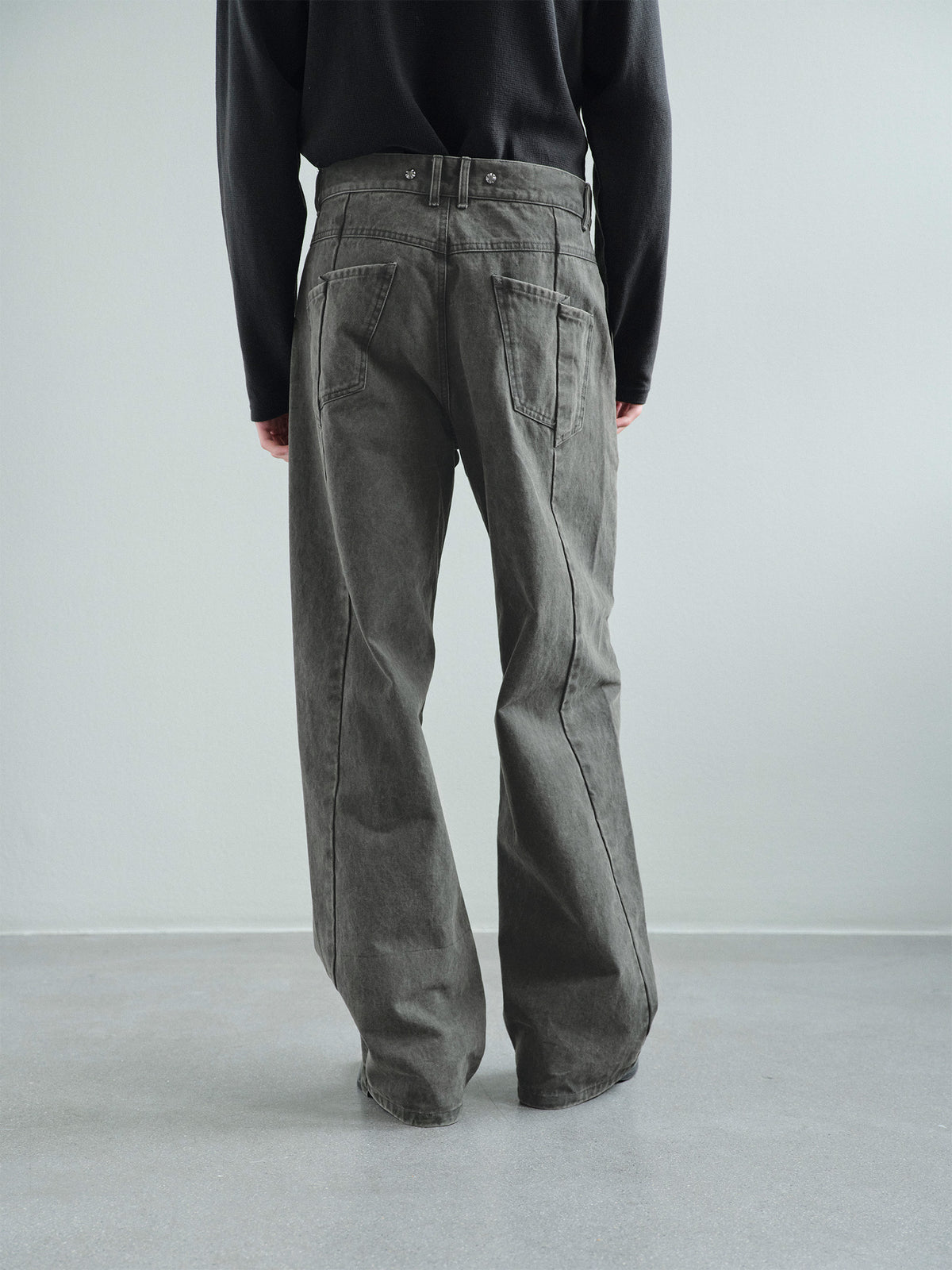 TWISTED COTTON TROUSERS in olive