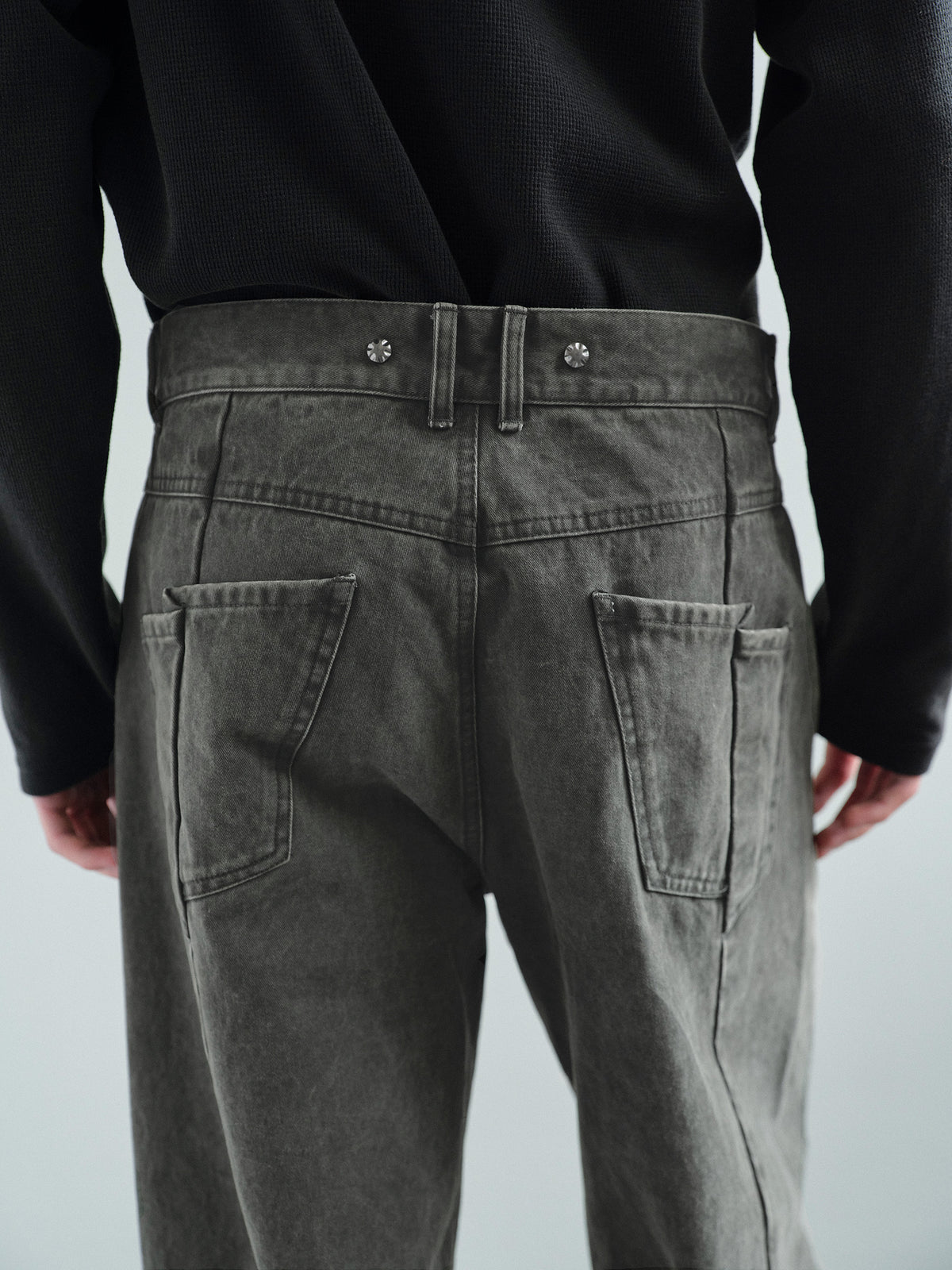 TWISTED COTTON TROUSERS in olive