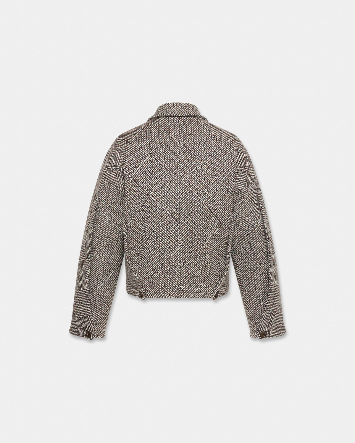 CHESS WOOL JACKET in mocha/cream