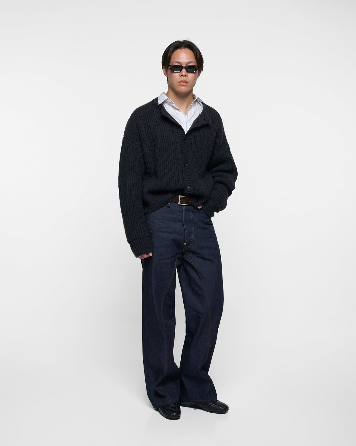 INTERLACED CARDIGAN in black
