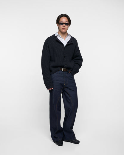 INTERLACED CARDIGAN in black