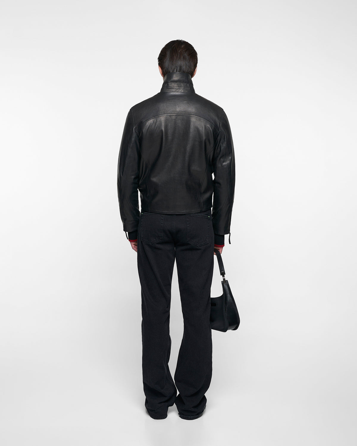 CAFÉ RACER LEATHER JACKET in black