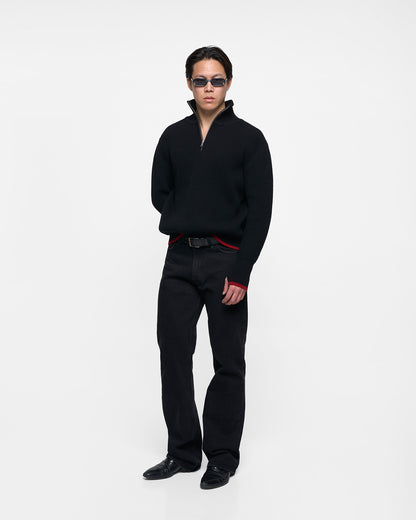 FISHERMAN'S WOOL KNIT in black