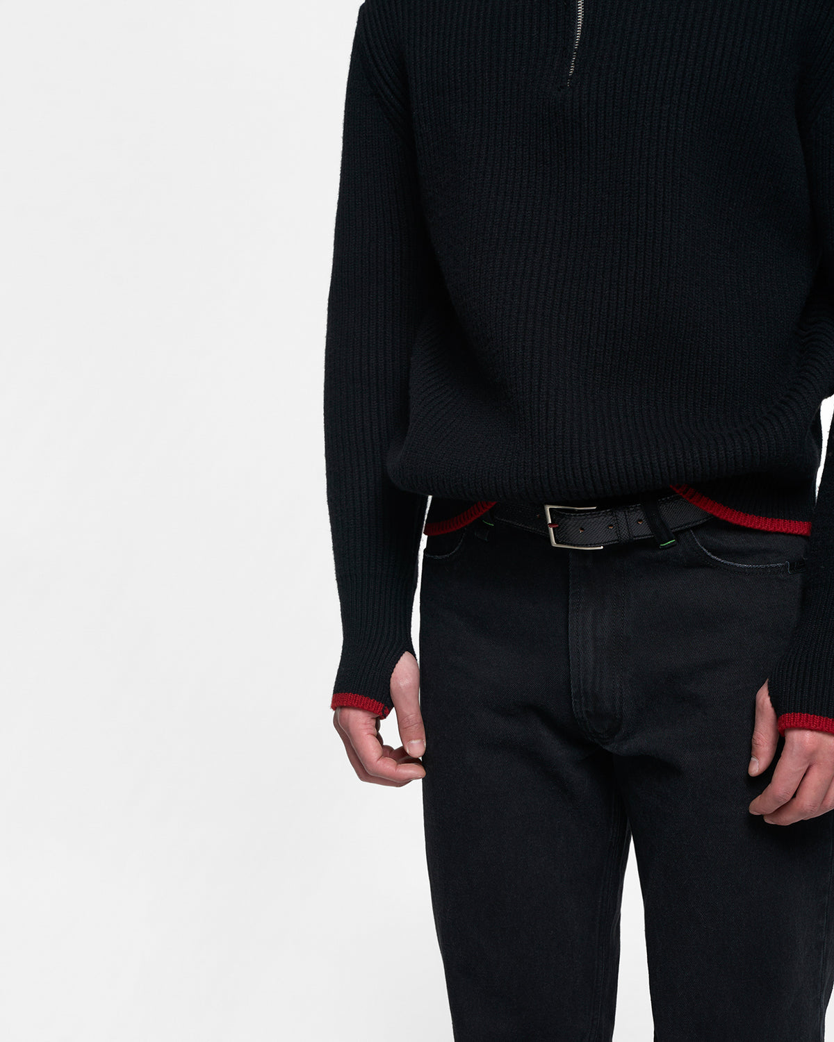 FISHERMAN'S WOOL KNIT in black