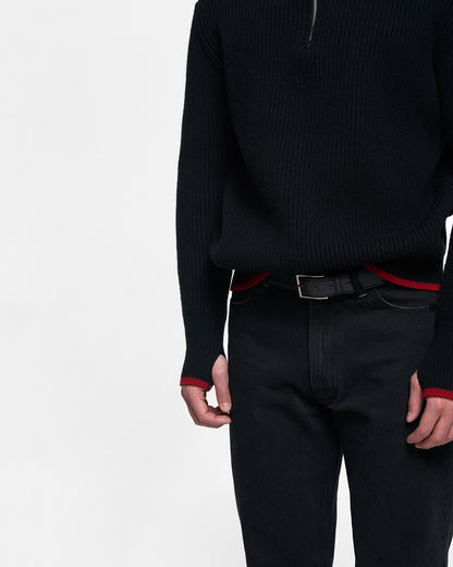 FISHERMAN'S WOOL KNIT in black