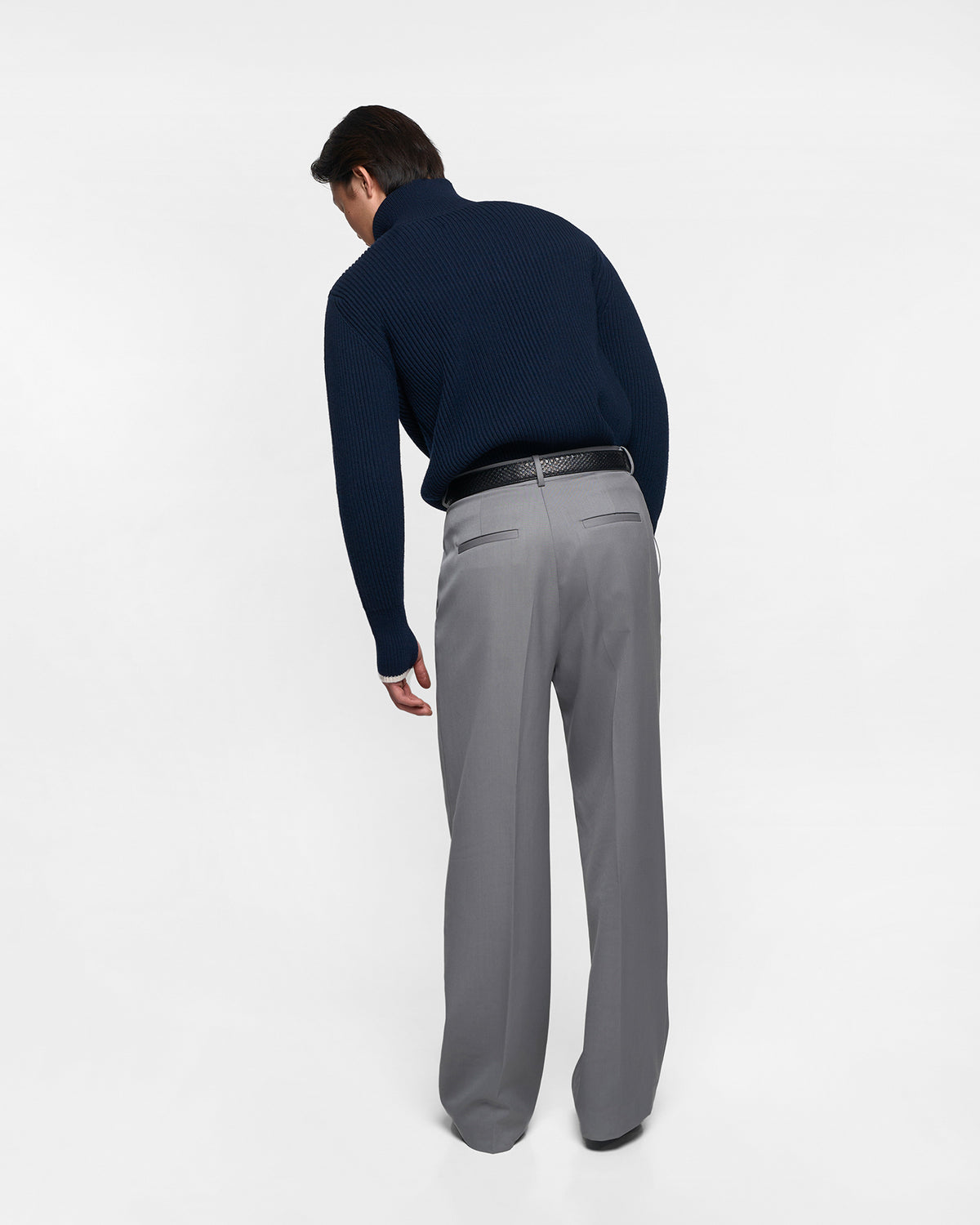 HEDGE WOOL TROUSERS in limestone grey