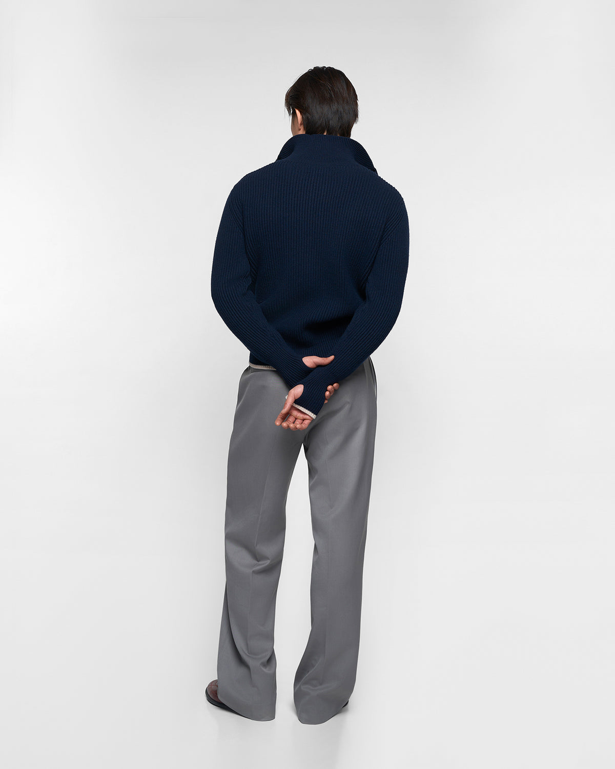 FISHERMAN'S WOOL KNIT in midnight blue