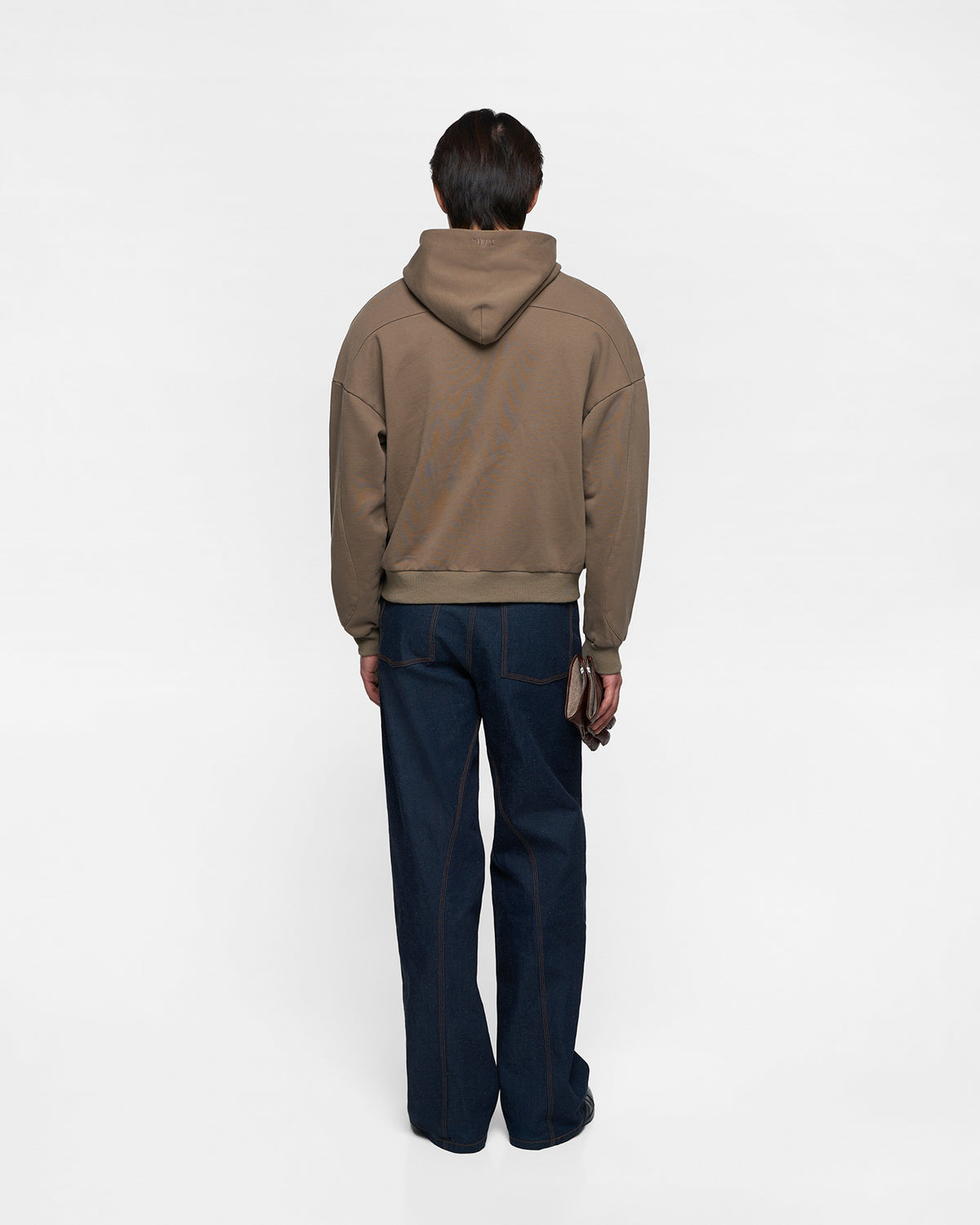 ORIGAMI SEAM HOODIE in khaki green