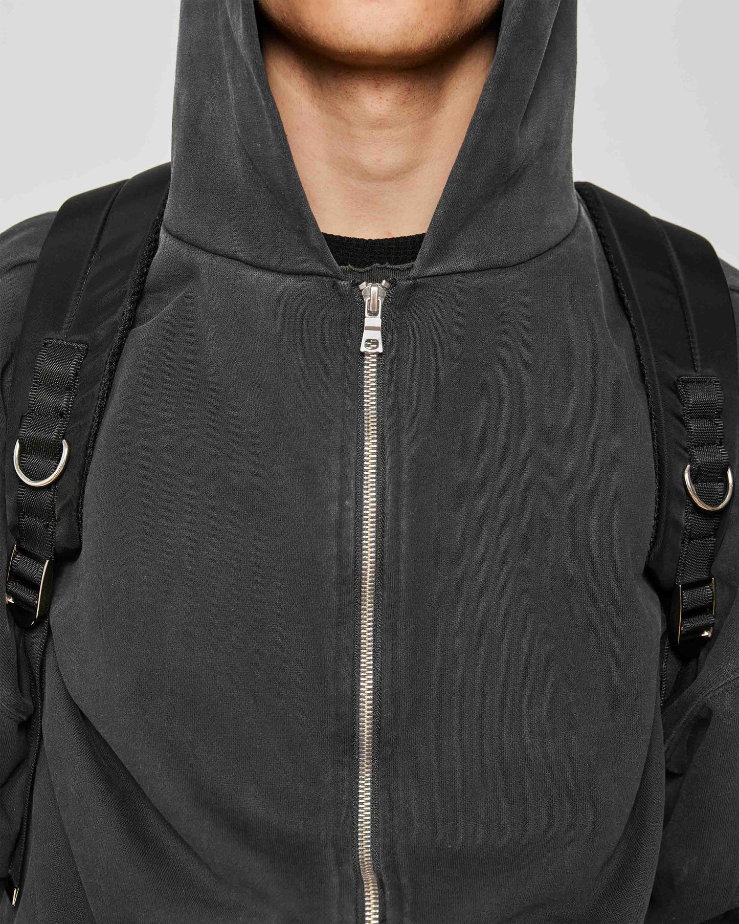 ZIP HOODIE (WASHED GREY)