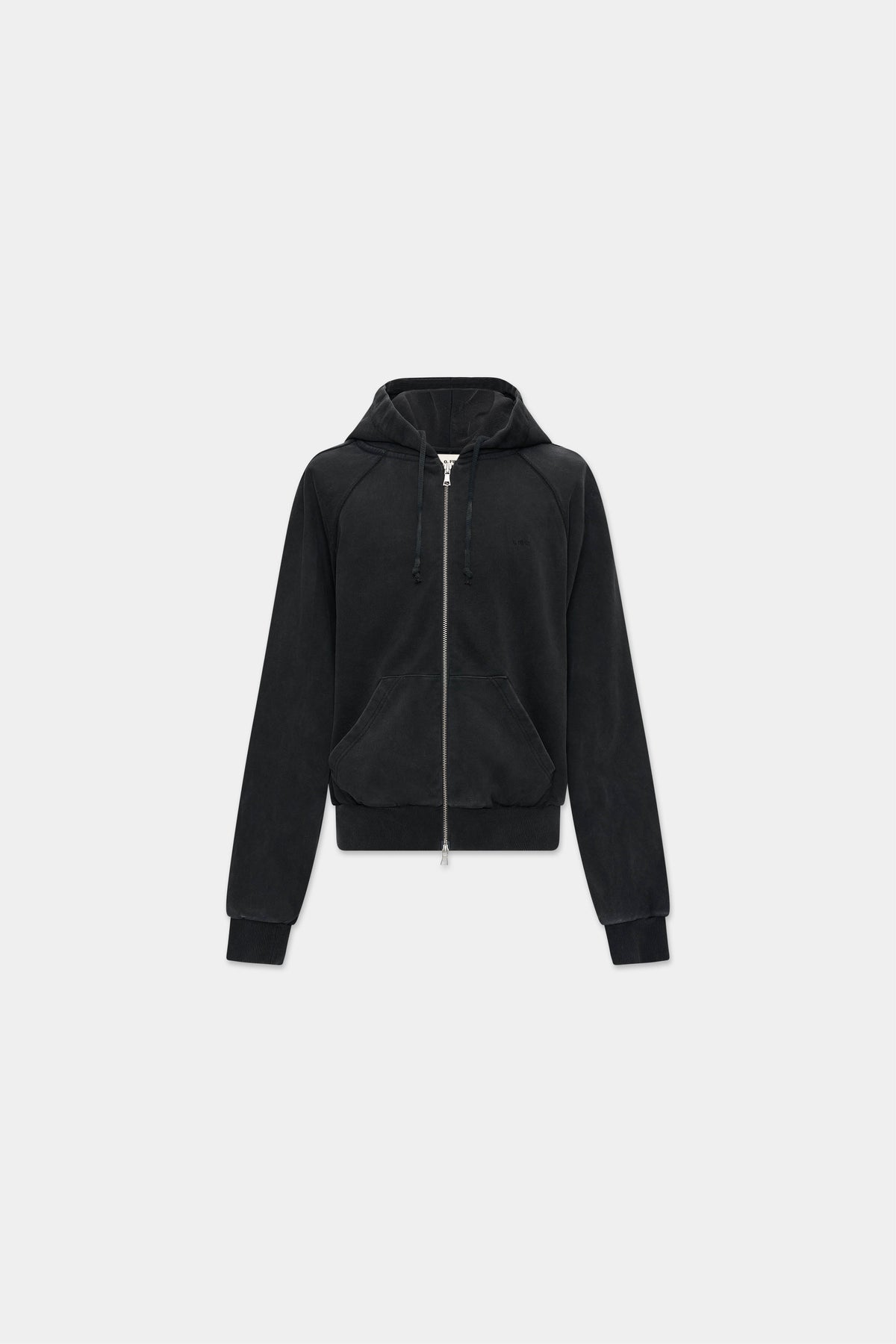 RAGLAN ZIP HOODIE in vintage black