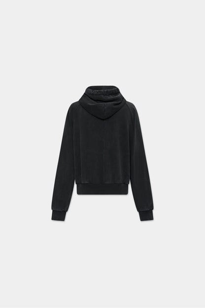 RAGLAN ZIP HOODIE in vintage black