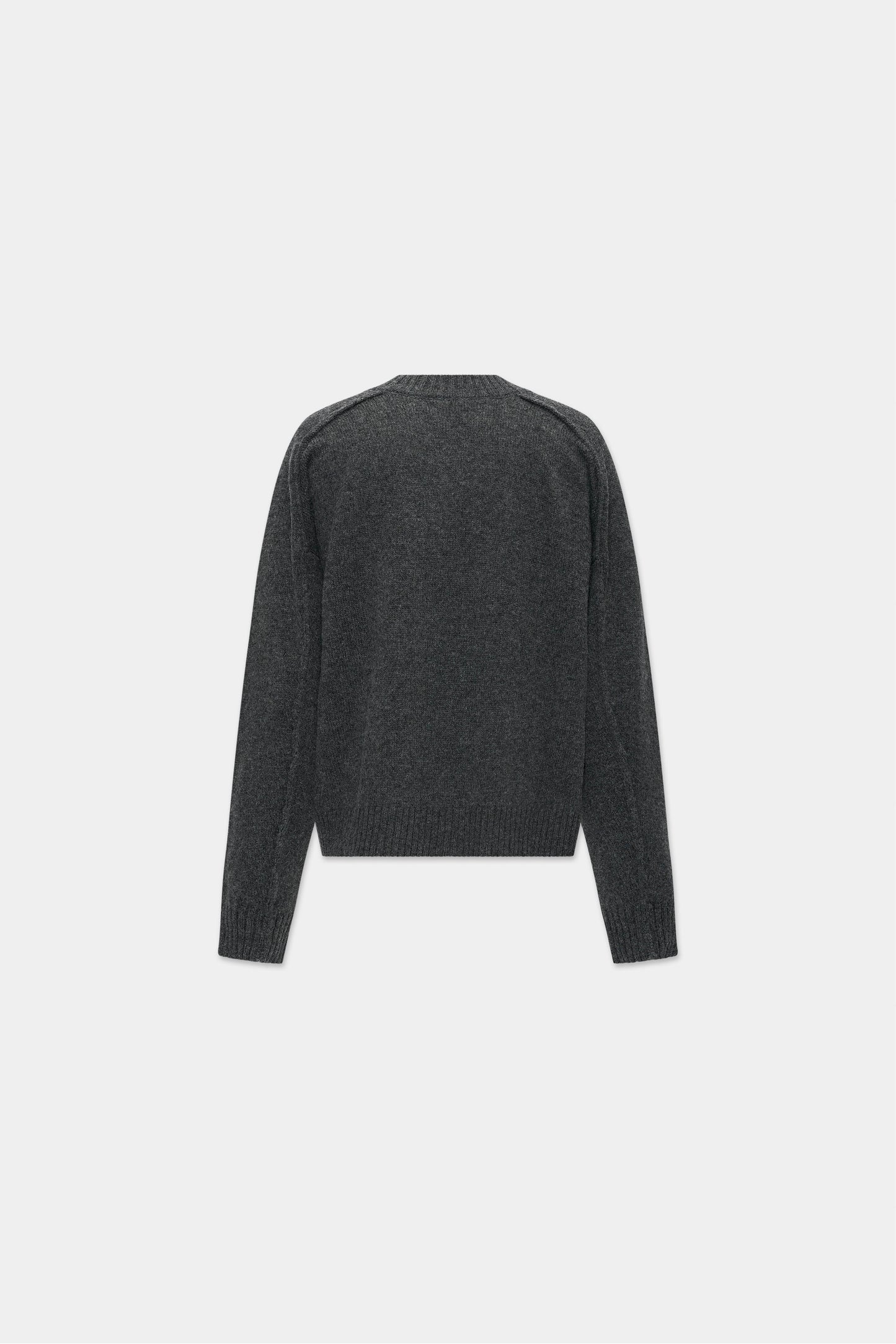 V-NECK KNIT in charcoal mélange