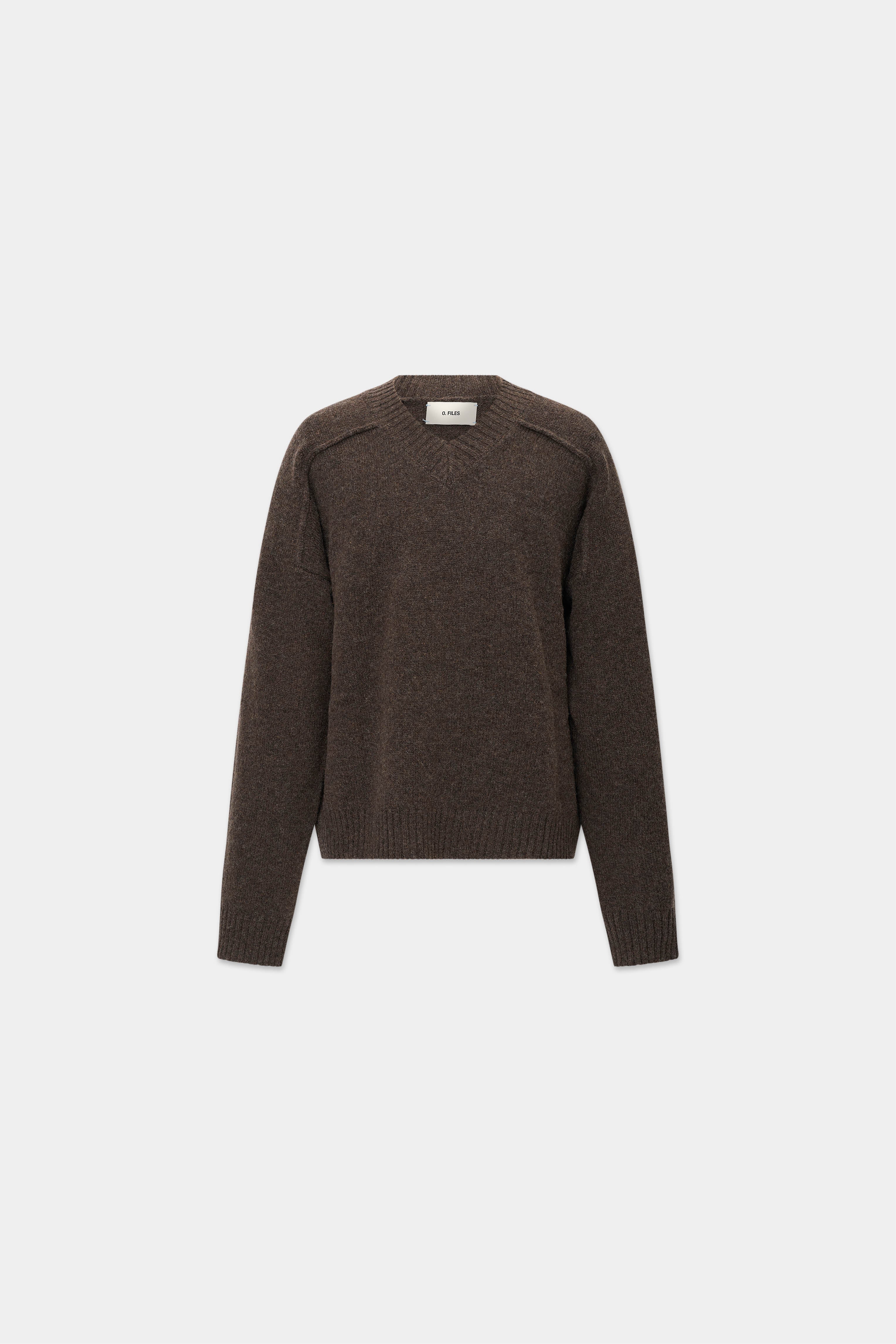 V-NECK KNIT in bark – O. FILES