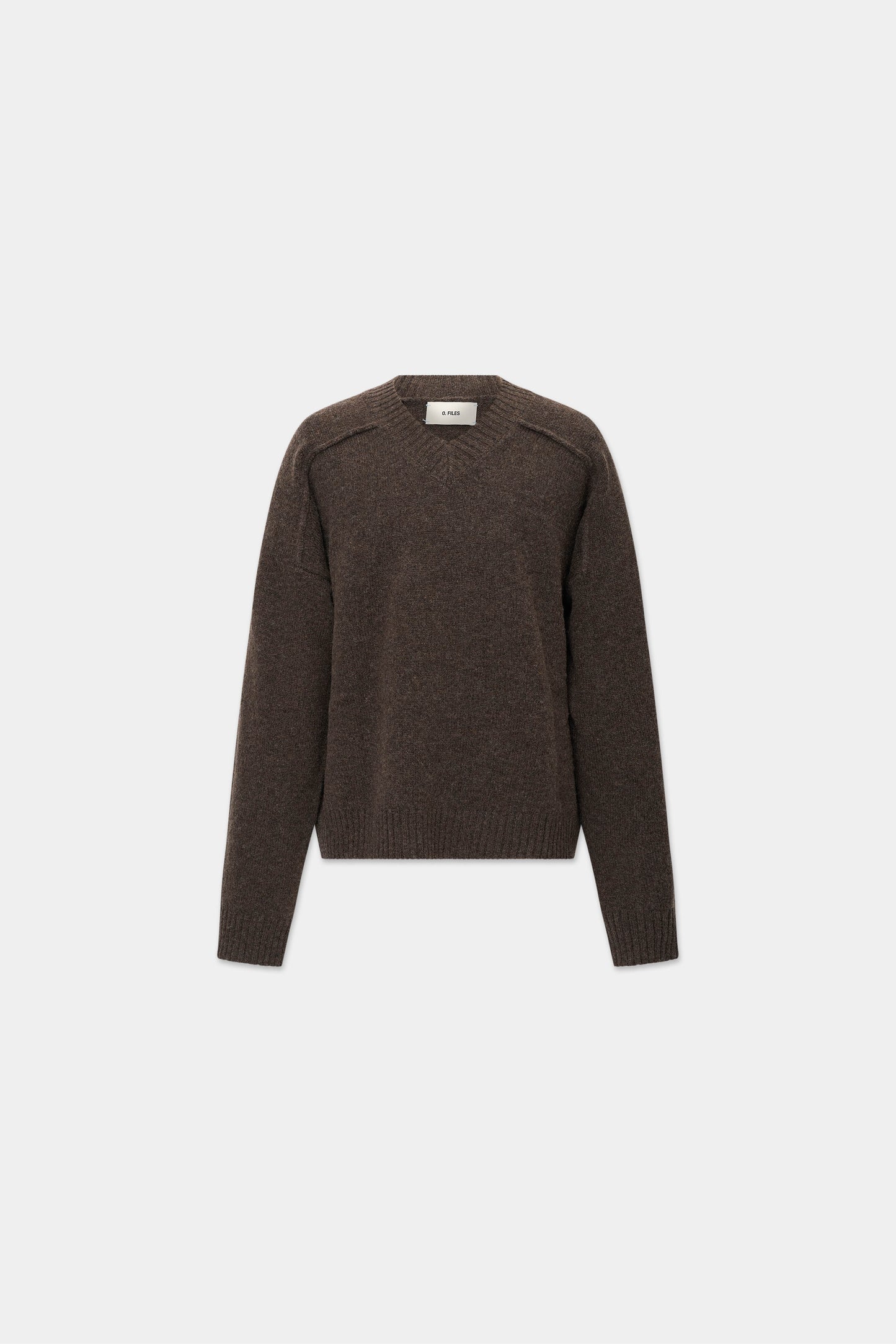 V-NECK KNIT in bark