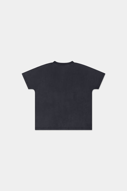 RETRO COVERSTITCH T-SHIRT in faded midnight