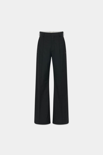 MONO ORIGAMI WOOL TROUSERS in black mélange