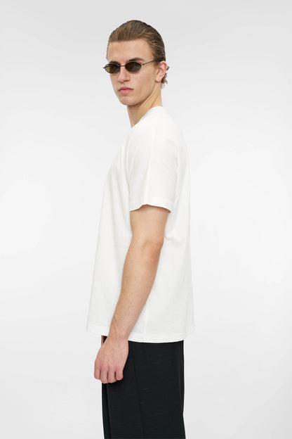 RETRO COVERSTITCH T-SHIRT in oatmeal white