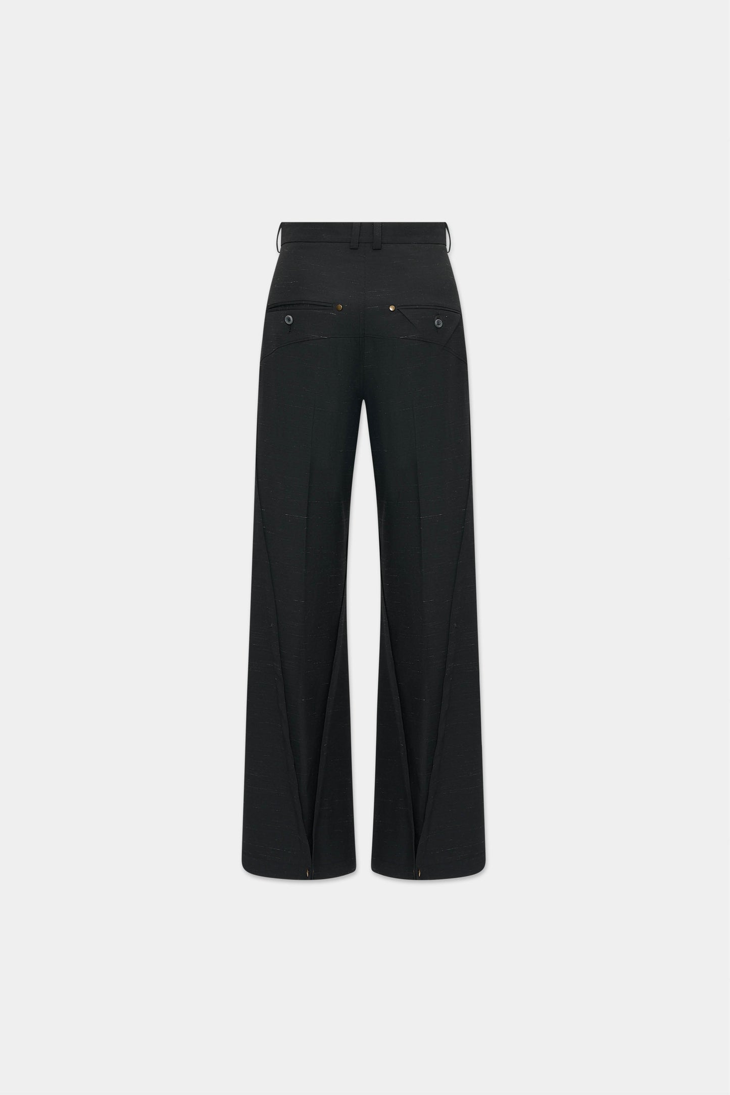 MONO ORIGAMI WOOL TROUSERS in black mélange