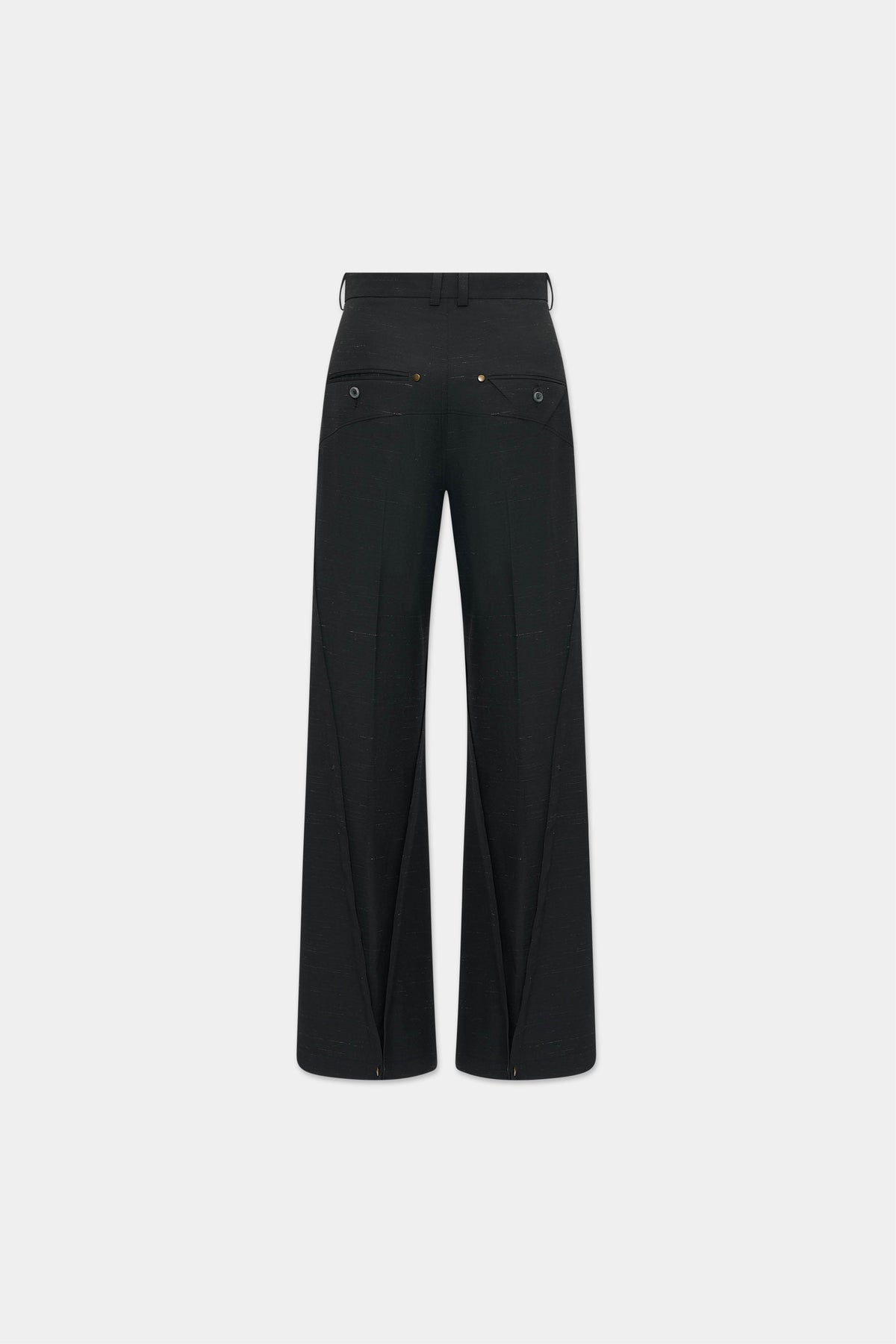 MONO ORIGAMI WOOL TROUSERS in black mélange